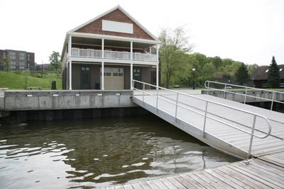 Image of Restorations on the historic Cornell Boathouse.