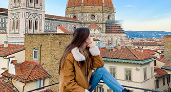 image of student in florence, italy