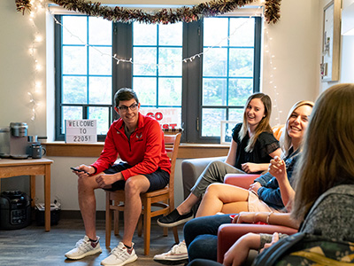 Photo of students in residence hall
