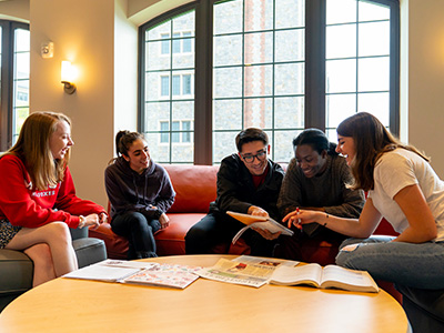 Photo of students in residence hall