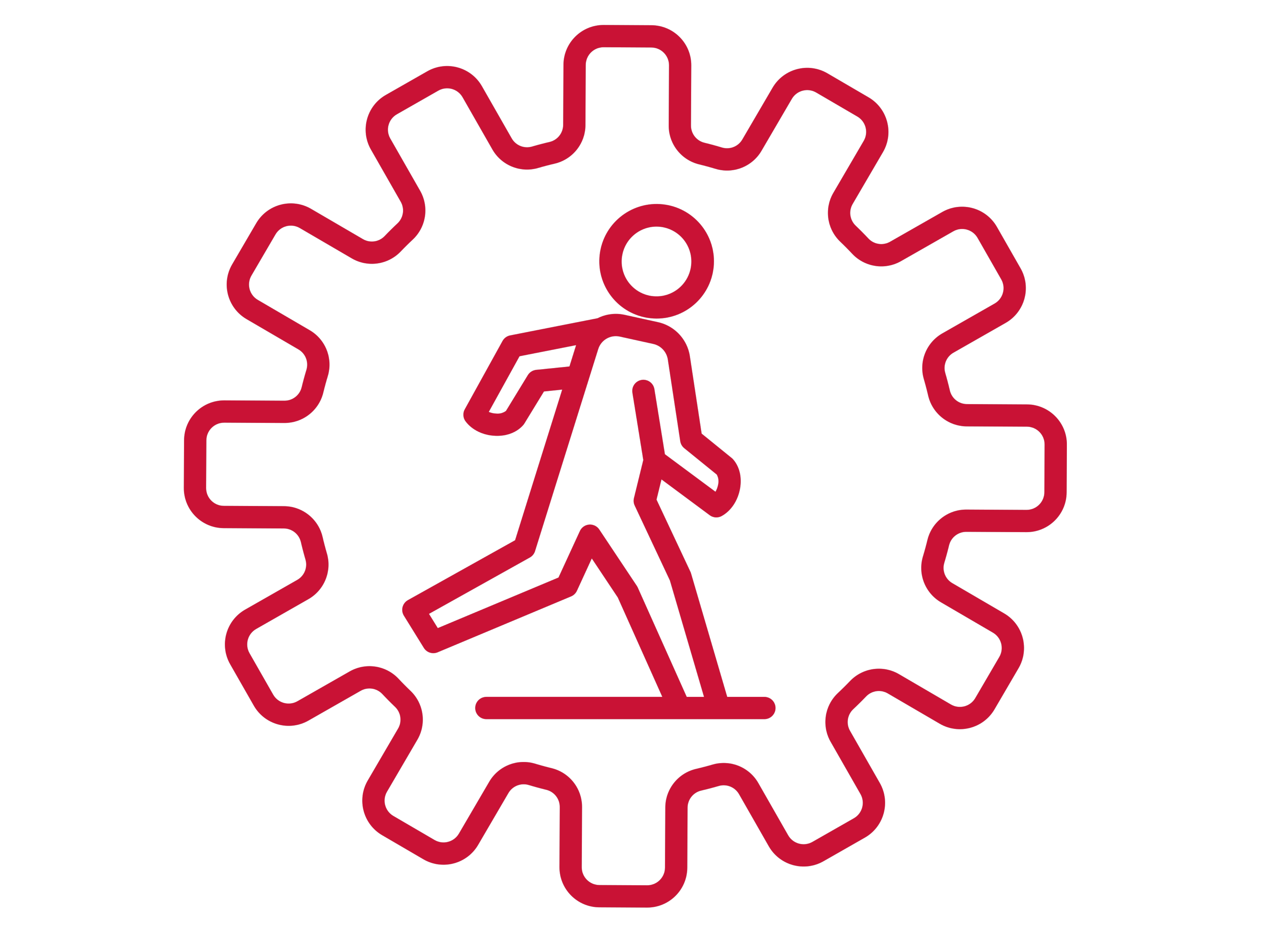 person inside gear graphic