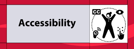Banner image titled 'Accessibility' on red background.