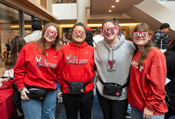 Image of students showing their school pride at University Day in January. 
