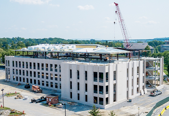 Image of new Dyson Center taking shape.