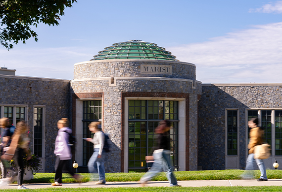 Image of students walking on campus.