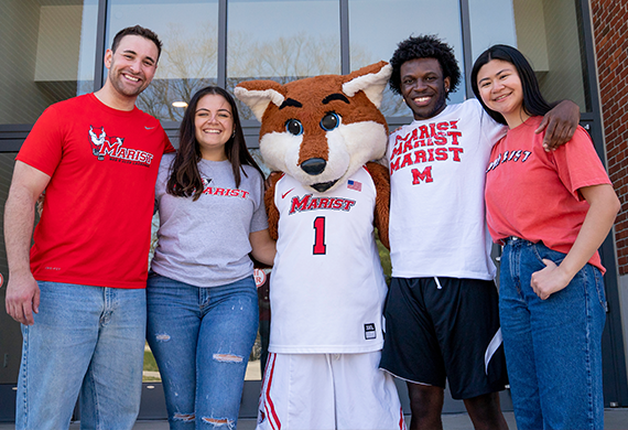 Image of Marist University students representing admission criteria for applying for college.