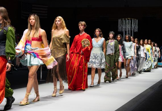 Image of Marist University's Silver Needle Runway models walking the runway.
