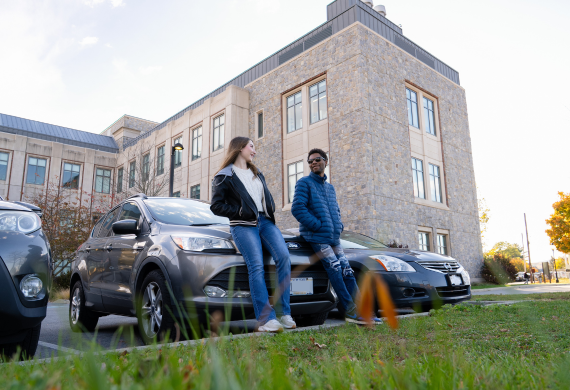 Image of Emma K. and Tyler A., two of Marist's commuter students.