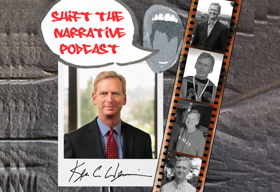 Image of Shift the Narrative Podcast graphic featuring president Kevin Weinman.