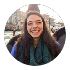 A portrait photo of Maggie Lyman with a circle frame.