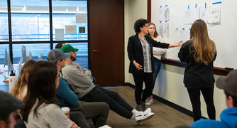 Image of students in a communications class