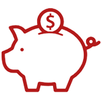 Marist University's icon of a piggy bank representing Student Financial Services.