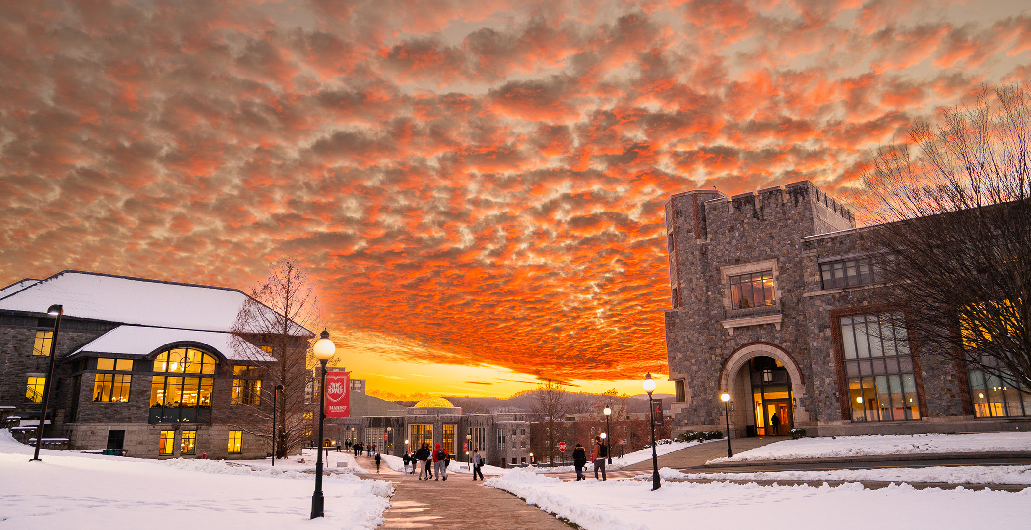 Marist Univeristy Image: Sunset over campus.