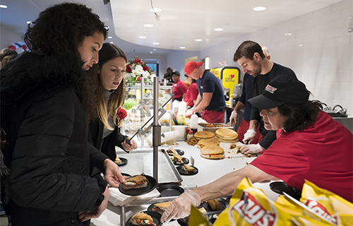 Ordering in the new dining hall