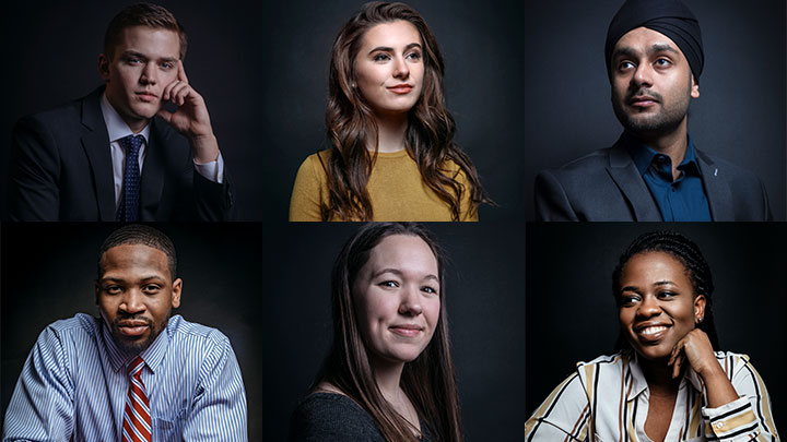 Top left to right: Jonathan Blake, Eliza Patterson, Kulvinder Lotay  Bottom left to right: Isaiah Lamb, Claudia Weiskittel, Akosua Atuah