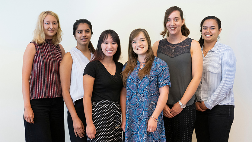 The 2018 Tarver Interns: Elena Tesluk '19, Sreya Sobti '19, Noelle Snyder '19, Shaelynn Kelly '19, Megan Nickel '19, Sage Kawelo '19.