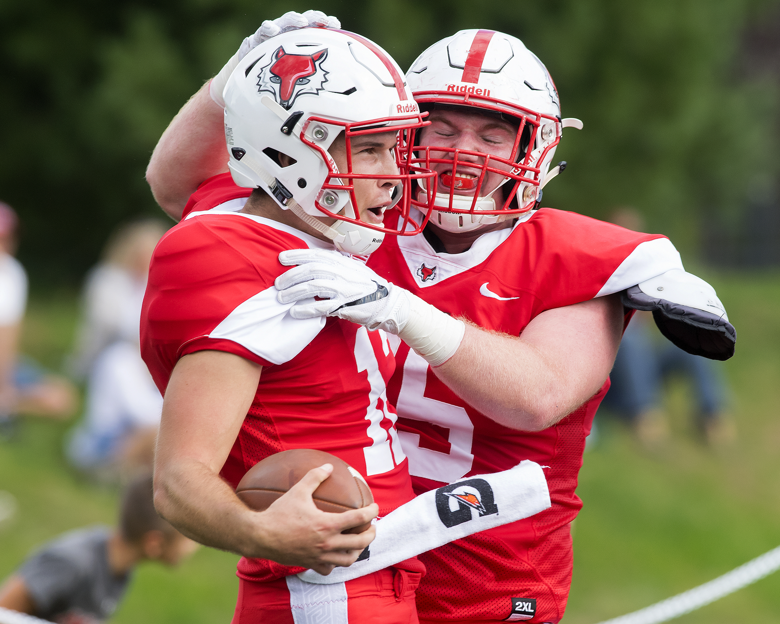 Football players Jacob Hallenbeck and Kevin Doran