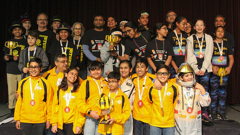 Participants at the FIRST Lego League competition