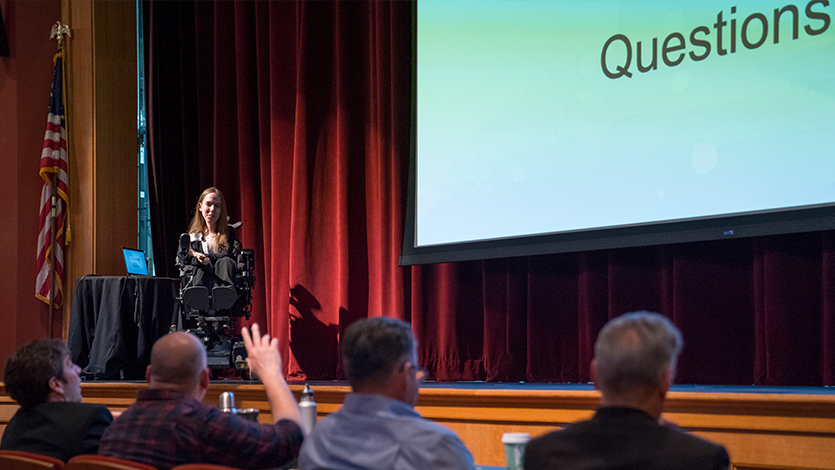 Dana Jones '20 presenting at 2018 Mid-Hudson Regional Business Plan Competition