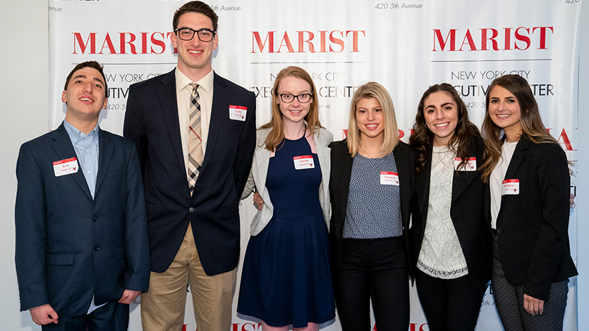 Sarah Lynch (third from left) at Marist’s New York City Executive Center
