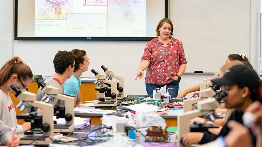 Professor Megan Dennis in the classroom