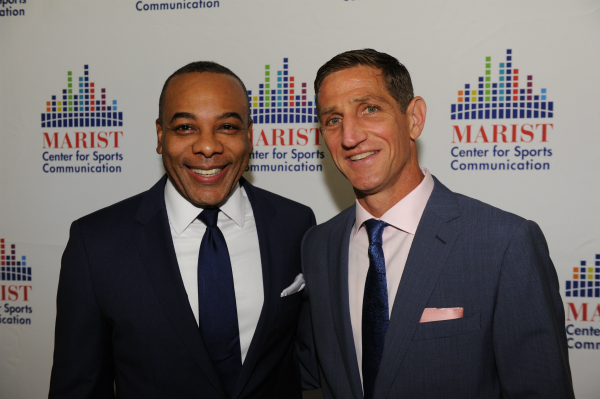 Image of Director Keith Strudler with Marist Alumnus and CBS News Specials Producer Alvin Patrick on the red carpet