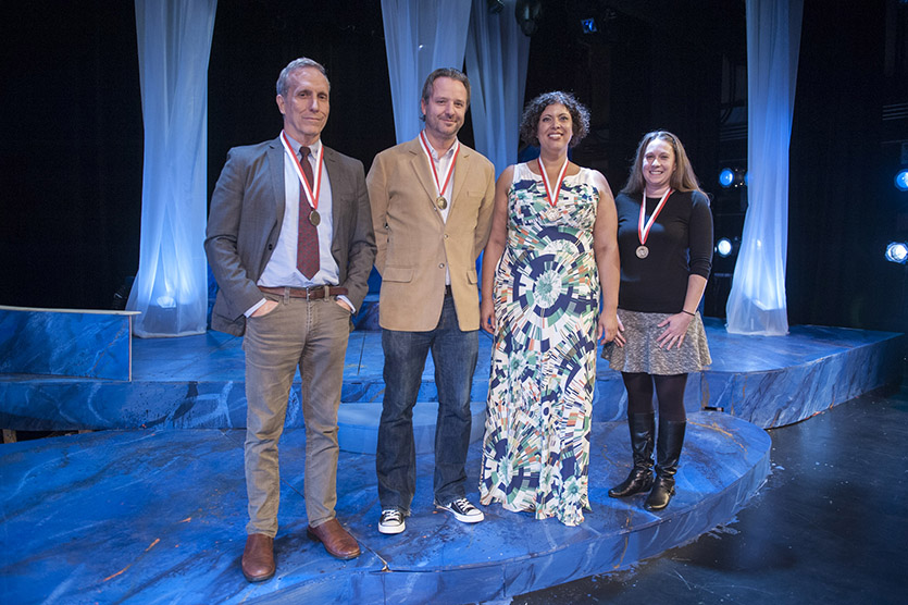 Image of Bill Davis (far left) at the 2016 Marist College Theatre Hall of Fame Induction Ceremony