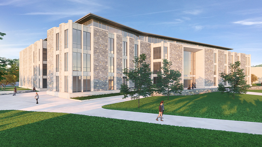Image of a rendering of the new Dyson Center.