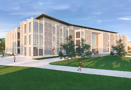 Image of a rendering of the new Dyson Center.