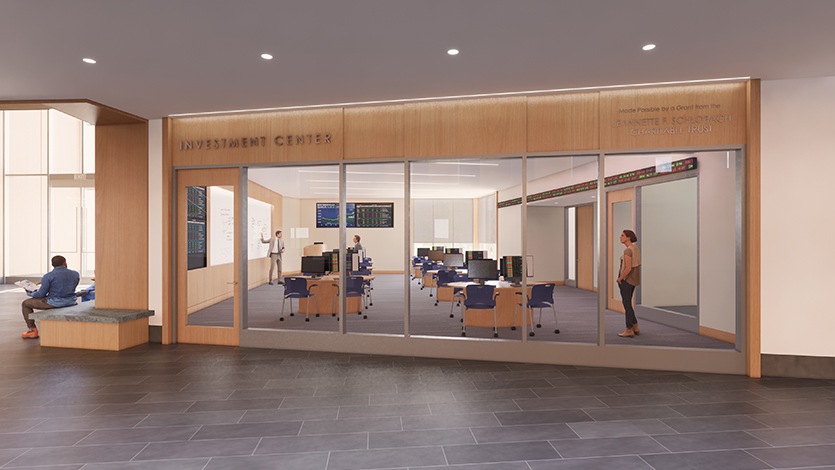 image of: The Investment Center at the new Dyson Center, rendering courtesy of Ann Beha Architects, now Annum Architects