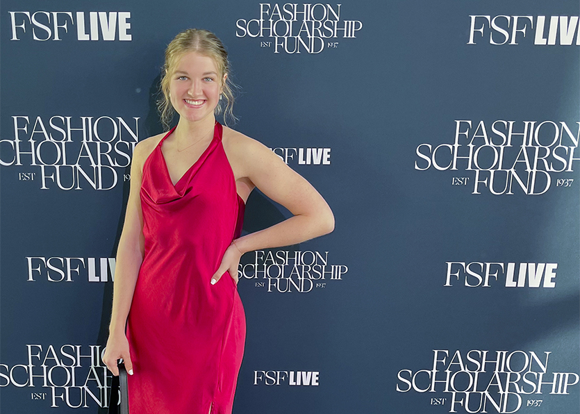 Madison Breemen ’23 at the Fashion Scholarship Fund Gala