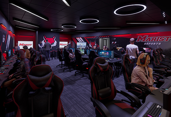 Rendering of the new Marist University Esports facility now under construction.