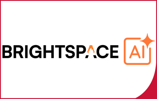Image of Brightspace logo and AI text.