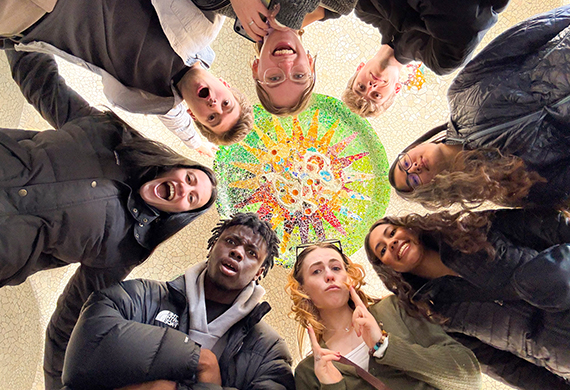 Marist University image: Veronica Vogelman with friends in Spain.