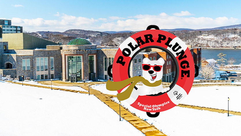 Marist University Image: Rotunda and Polar Plunge Logo. 