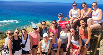 Image of Marist University students on their travel course in Hawaii.
