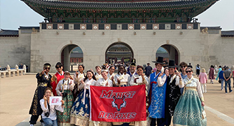 Image of Marist University students on their travel course in Korea.