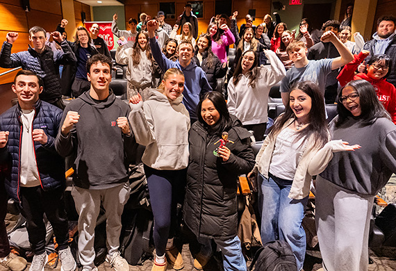 Marist University Image: Students gathered in the Lowell Thomas Screening Room to watch and rate Super Bowl Ads on Thursday as part of USA TODAY’s Super Bowl Ad Meter. Photo by Nelson Echeverria/Marist University.