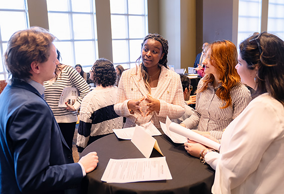 Marist University Image of students and alumni connecting at VIP Networking Event.