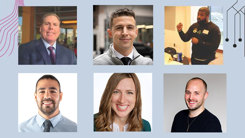 Marist University image: collage of alumni participants in the AI in the Workplace event.