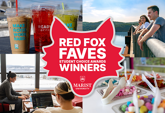 Collage image of businesses that won the Red Fox Faves award with the Red Fox Faves logo.