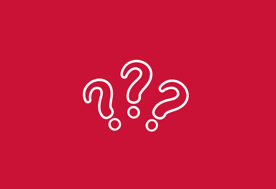 Marist red background with 3 question marks in white