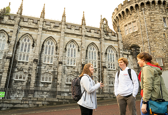 image of marist students conversing while abroad in dublin