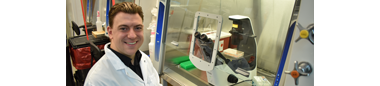Image of Marist University student Jonathan Palmiero conducting research. 