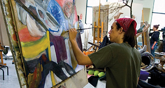 Photo of student painting