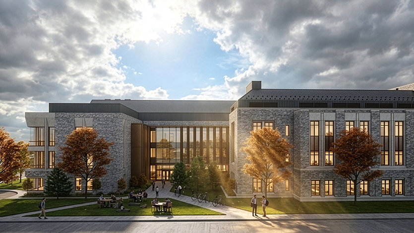 Rendering of new science and health building.