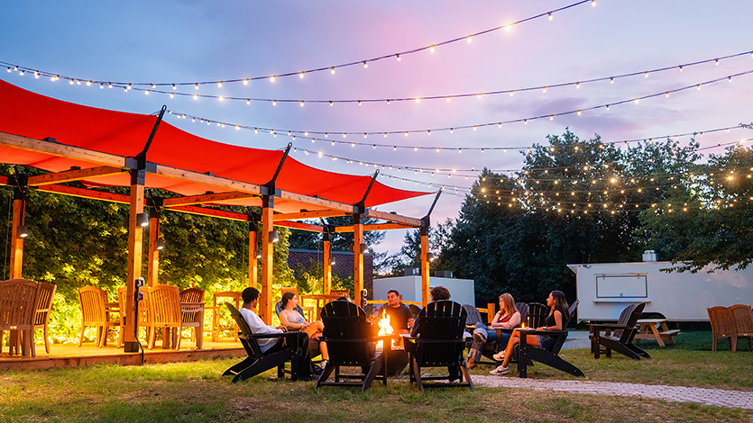 Image of The Yard at Steel Plant, a new outdoor dining destination, will open soon. Photo by Nelson Echeverria/Marist University.
