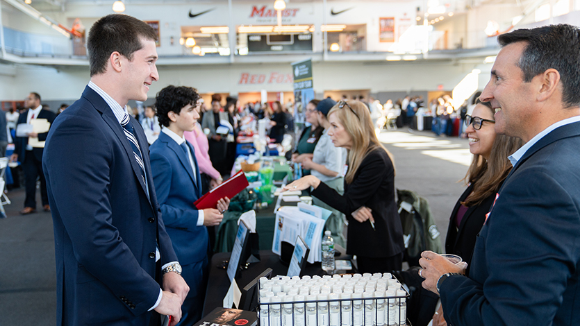 Image of Fall Career and Internship Fair in the McCann Center.