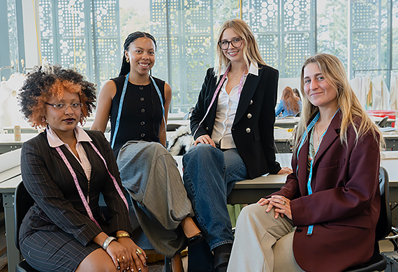 Image of Alejandra Pabon ’27, Cassandra Williams ’27, Madison Valenta ’27, and Caterina Assi ’27. Photo by Nelson Echeverria/Marist University.