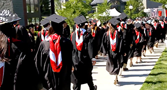 An image of students graduating. 